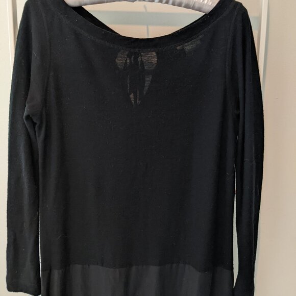 Rare Sonia Rykiel Tri-fabric Black Dress (Wool, Velvet) Size S - Picture 4 of 6